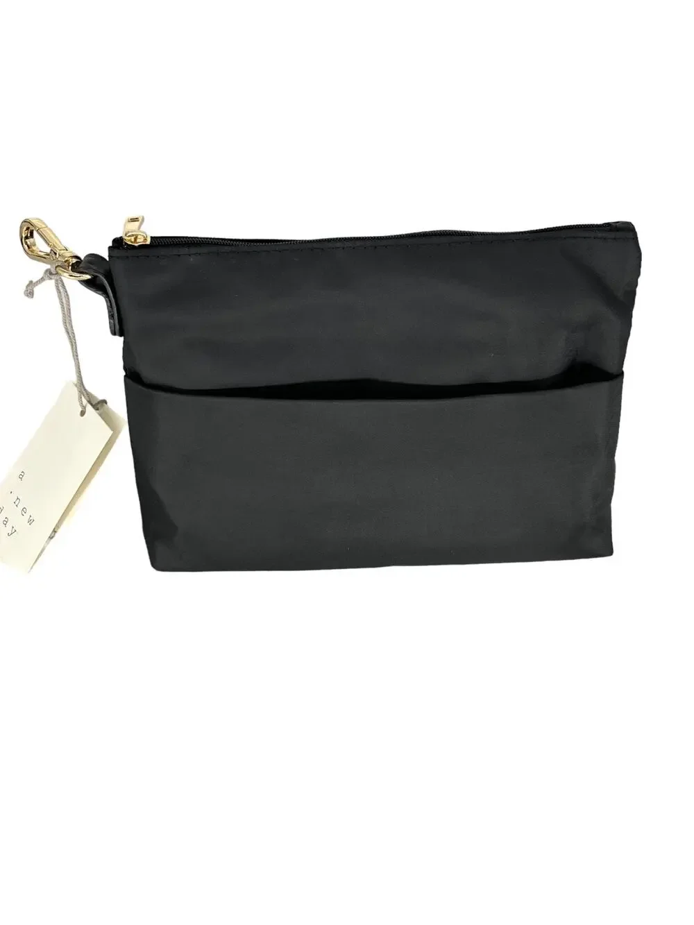 NWT A New Day Black Zip-Top Cosmetic Make-Up Bag Women's